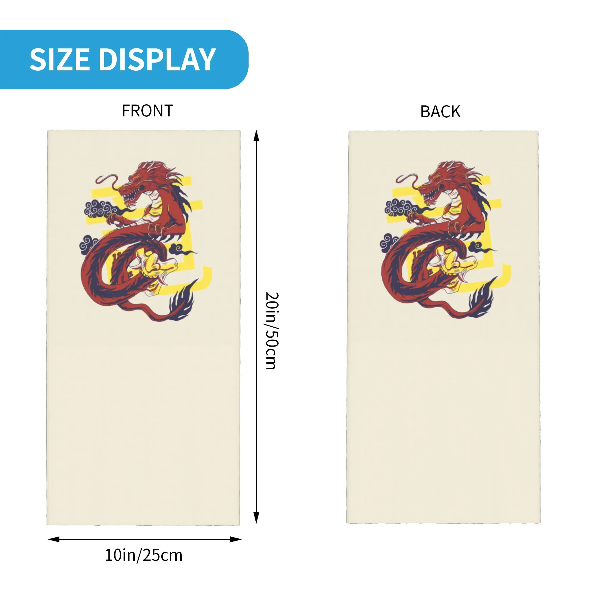 Custom Red Dragon Bandana Neck Warmer Women Men Winter Ski Hiking Scarf Gaiter Asian Oriental Style Art Face Cover
