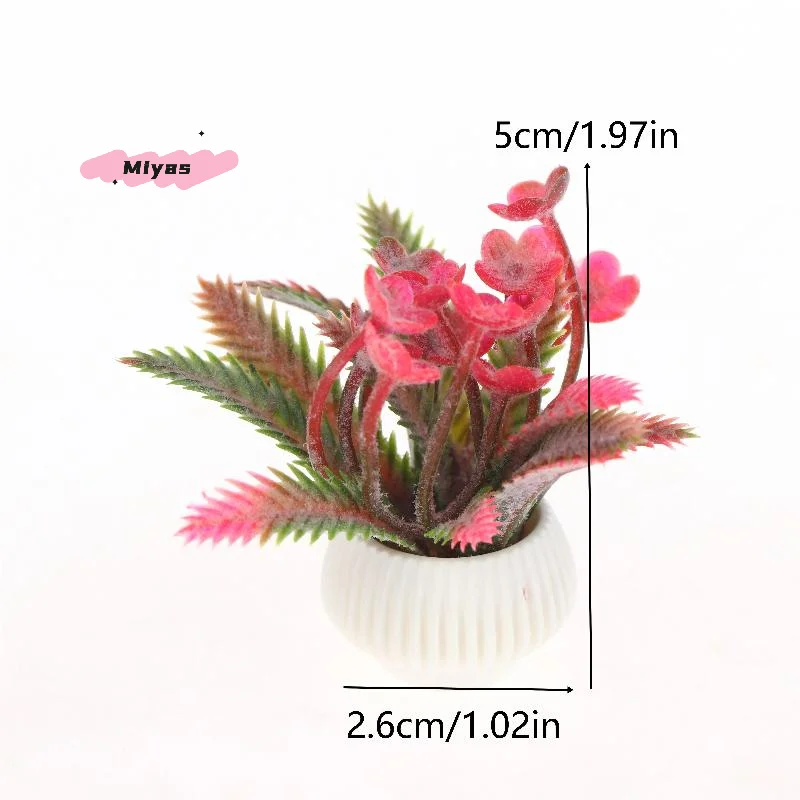 Modelo de plantas em vasos para casa de bonecas em escala 1/12, decoração de casa, micro enfeites de paisagem, acessórios de casa de bonecas de simulação