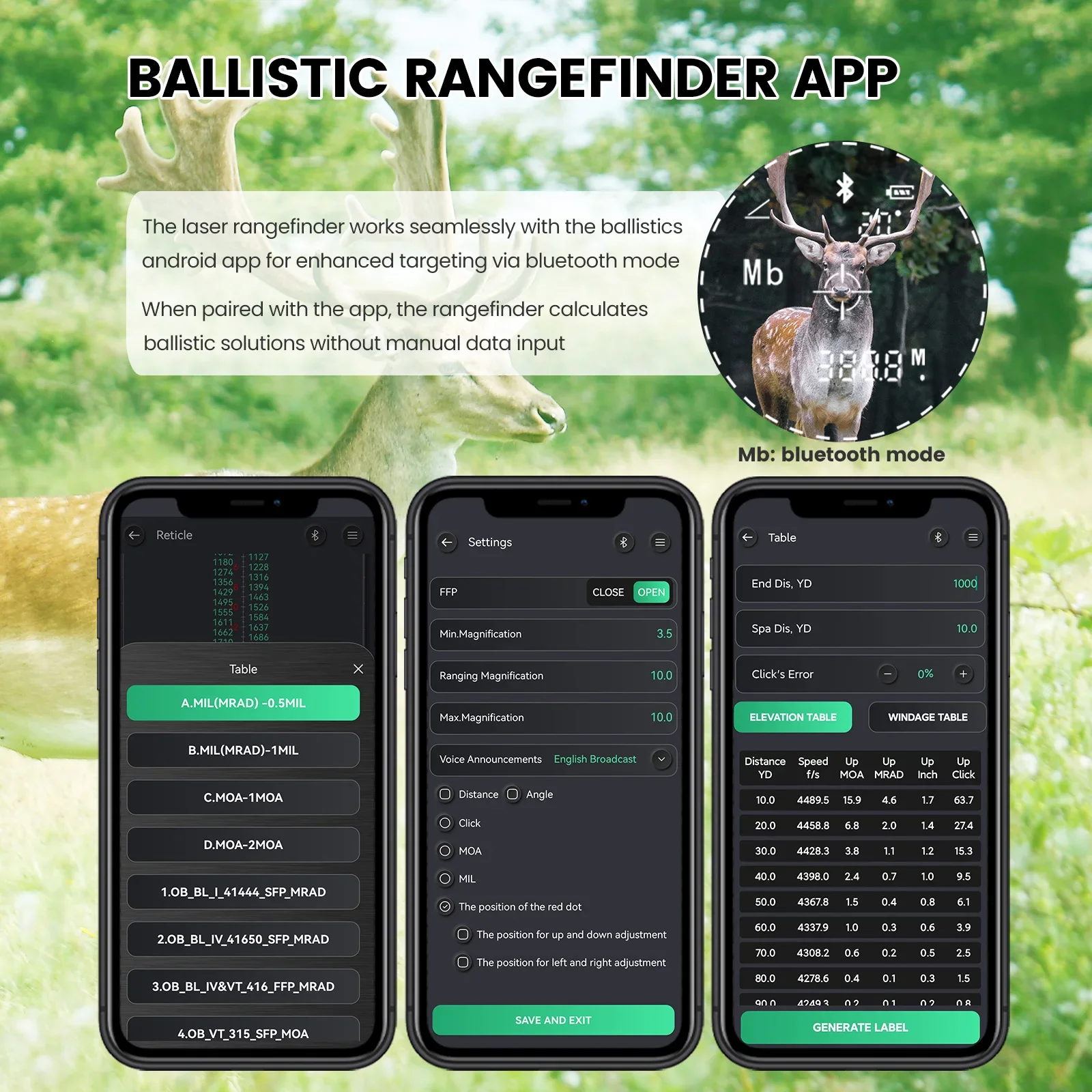 656 Yards Fast and Accurate Built-in Ballistic Calculator Range Finder Golf Hunting Laser Rangefinder