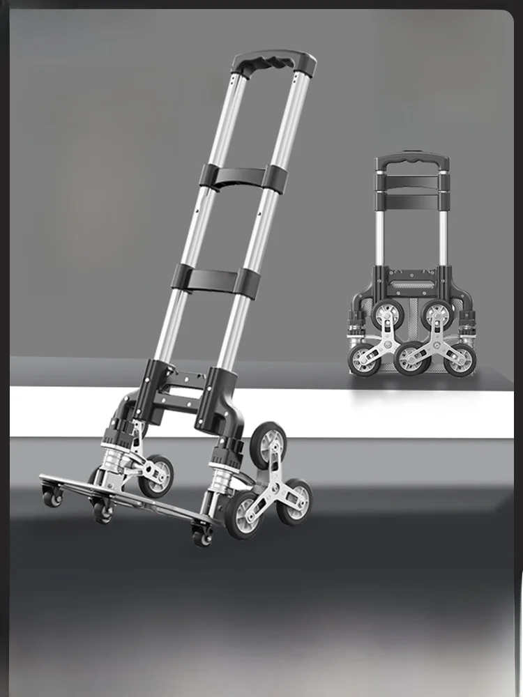 

Portable Stair Climbing Cargo Cart Heavy Object Downstairs Lage Pulling Car Foldable Household Cargo Tru