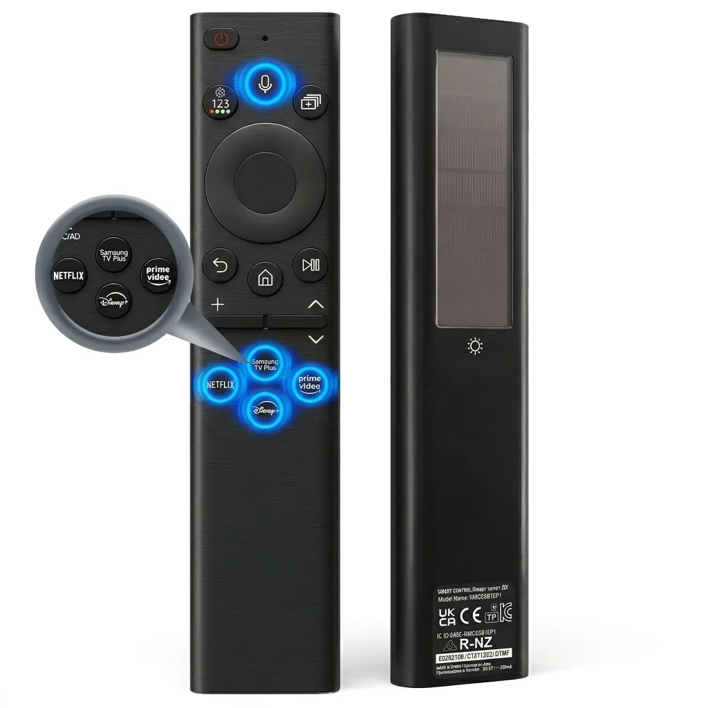 Replacement Universal Voice Solar Remote Control Compatible with Samsung TV BN59-01385A 01385B 01391A Solar-Rechargeable Model