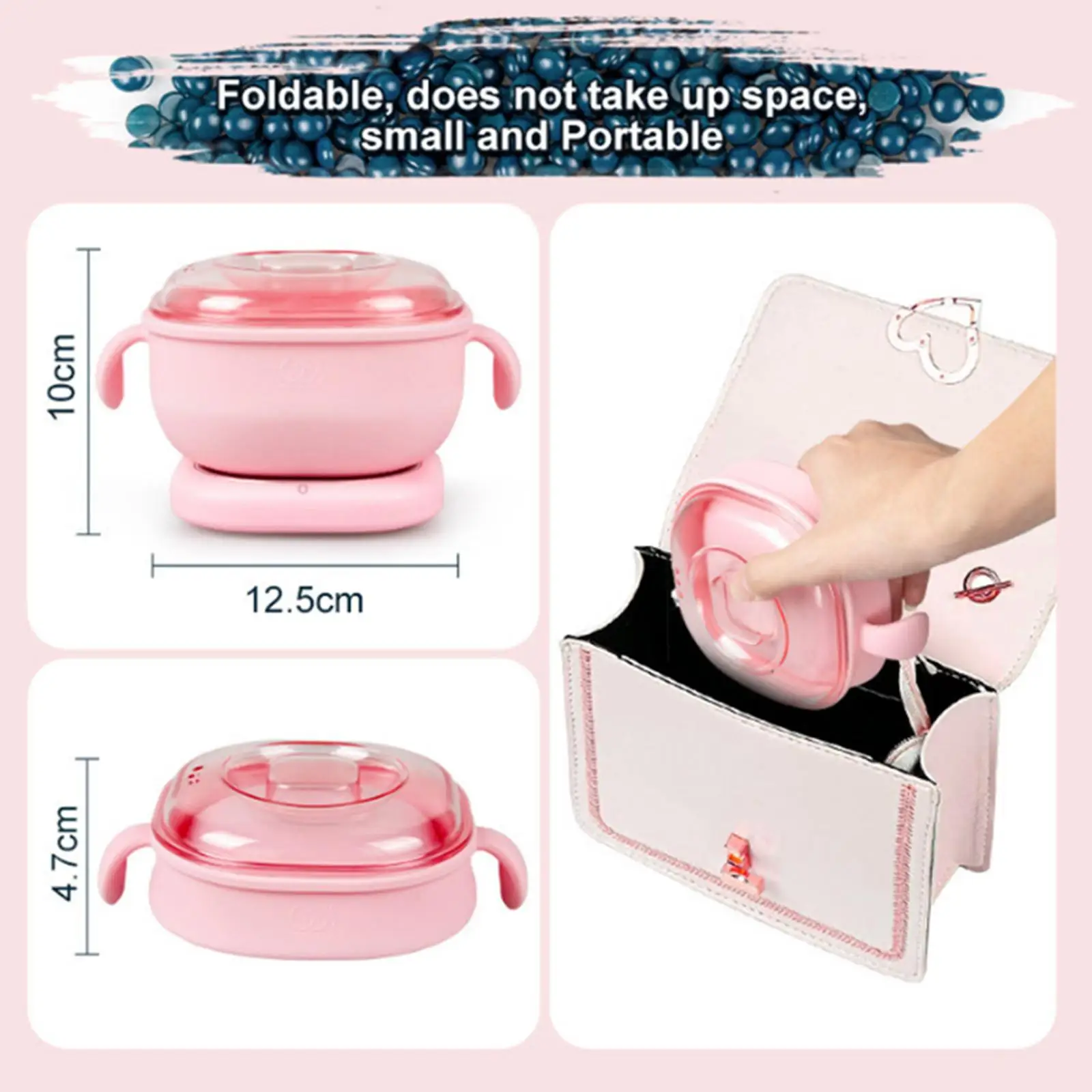 Hot Waxing Warmer Machine 400ml Silicone Easy to Use Wax Melting Pot for Removal Home