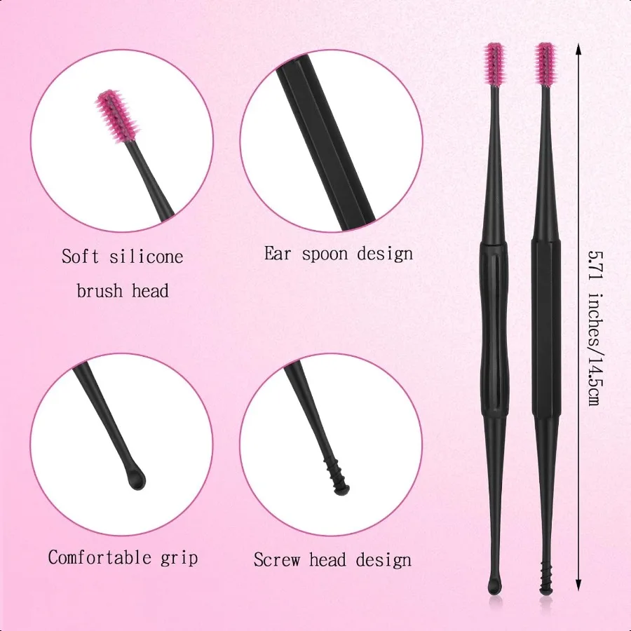 QGrips Ear Wax RemovalSpiral Ear Wax Removal Tool 6PCS Reusable Earwax Removal Kit Safe Ear Cleaner Soft Silicone Double Sided