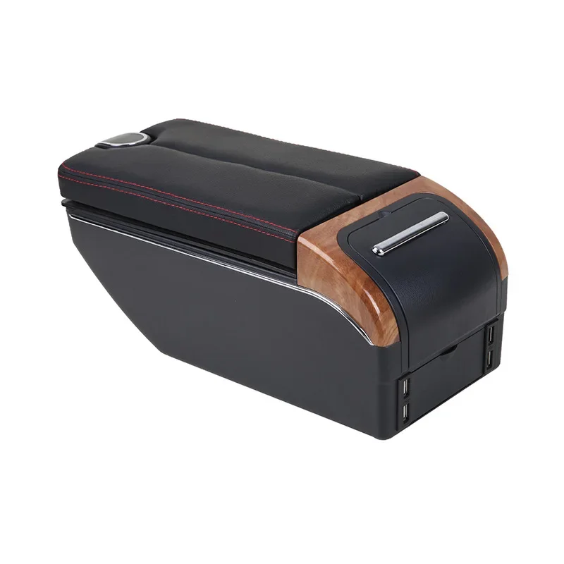 

General Motors Console Armrest Box Leather Front Car Storage Organizer Cup Holder Modified Universal Accessories