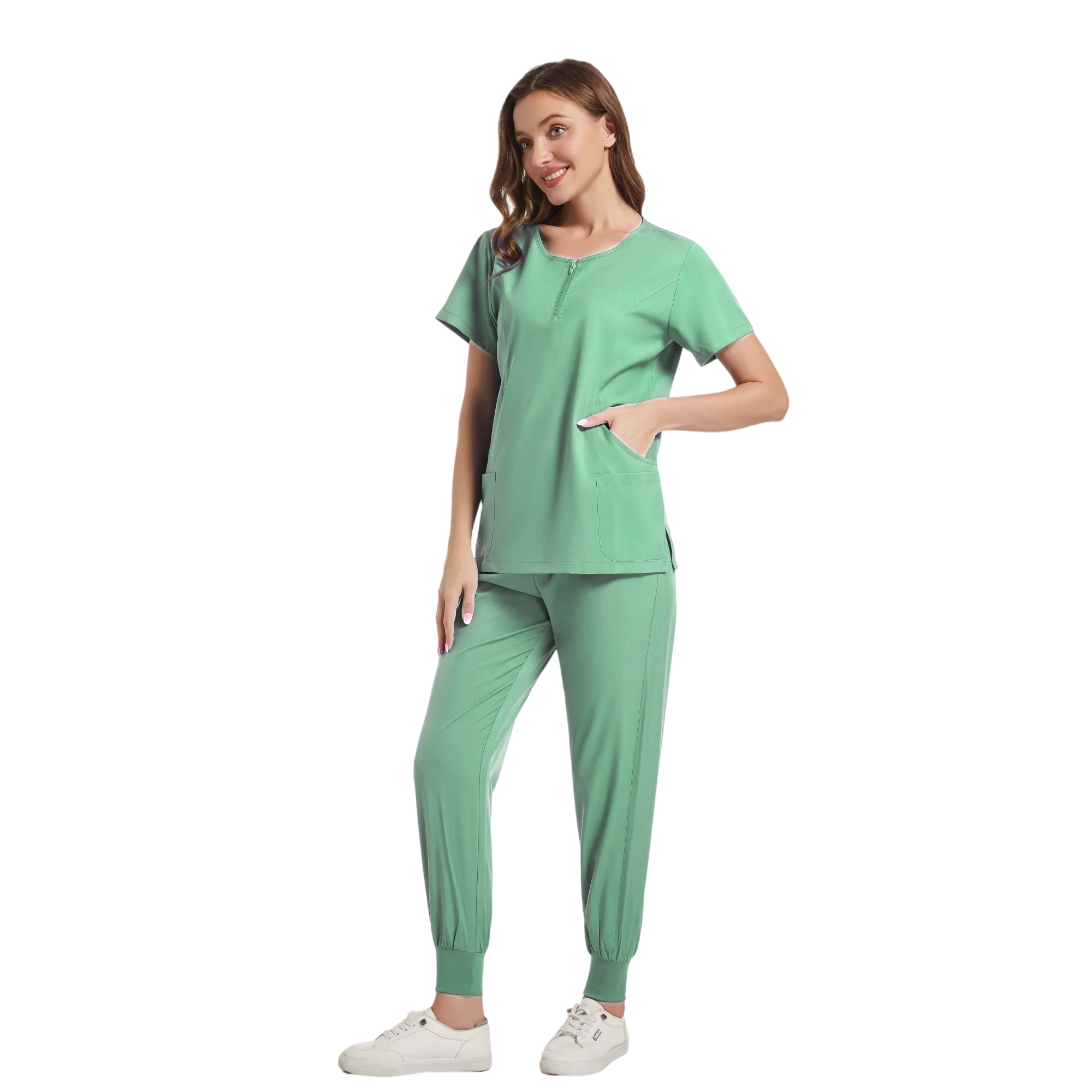 Krankenhaus modische Frauen Peeling-Sets stilvolle neue Stil Kurzarm Anti-Falten-Spa-Arbeits kleidung Pflege Krankens ch wester Peeling Uniform-Sets