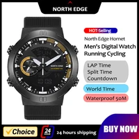 Reloj inteligente NORTH EDGE para hombre, reloj de tiempo mundial, cronómetro de velocidad de cuenta atrás, relojes inteligentes militares del ejército para hombre, natación, resistente al agua 50m