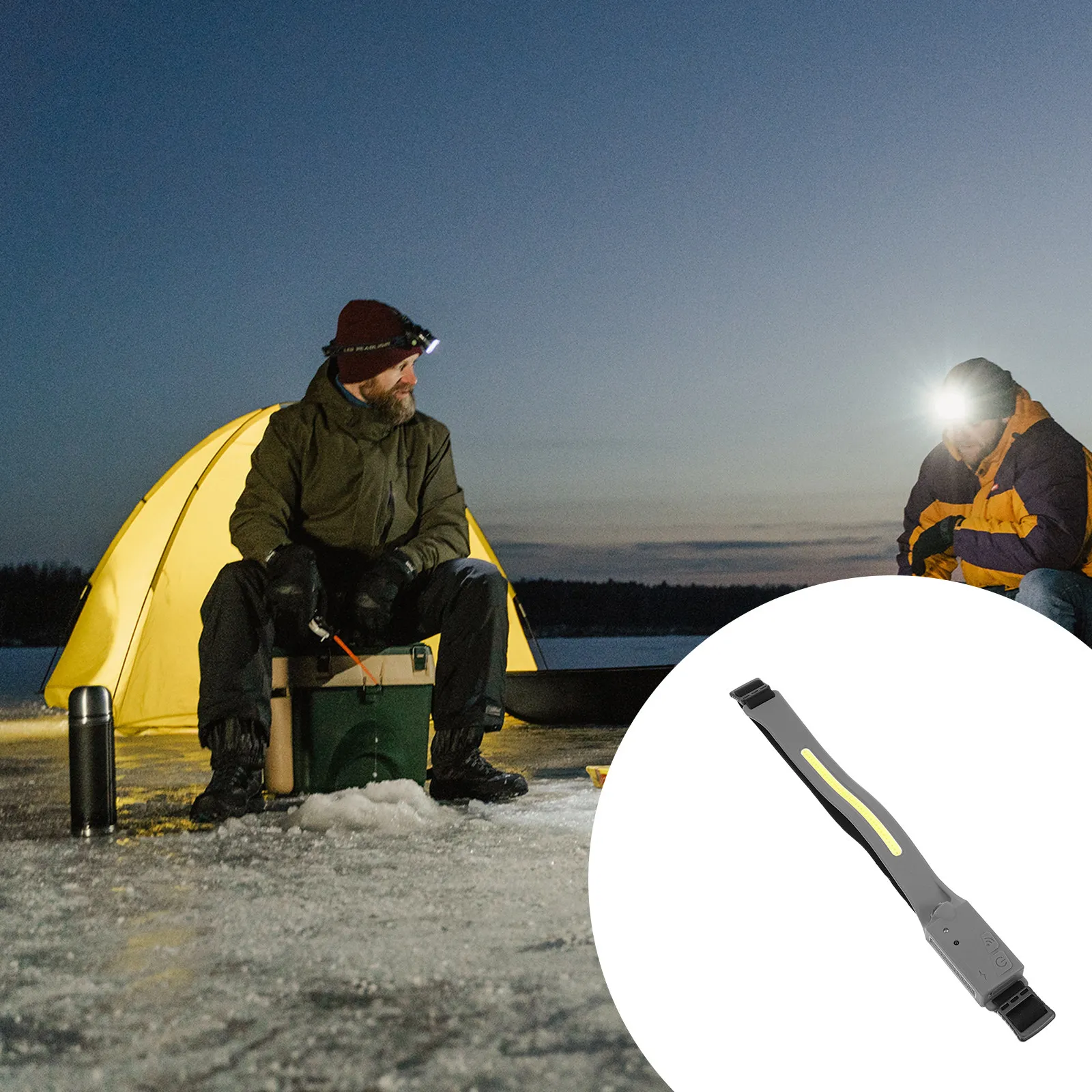 1Set Waterproof Outdoor Headlamp USB Charging Built-in Large Wide Beam Floodlight for Camping Climbing Hunting