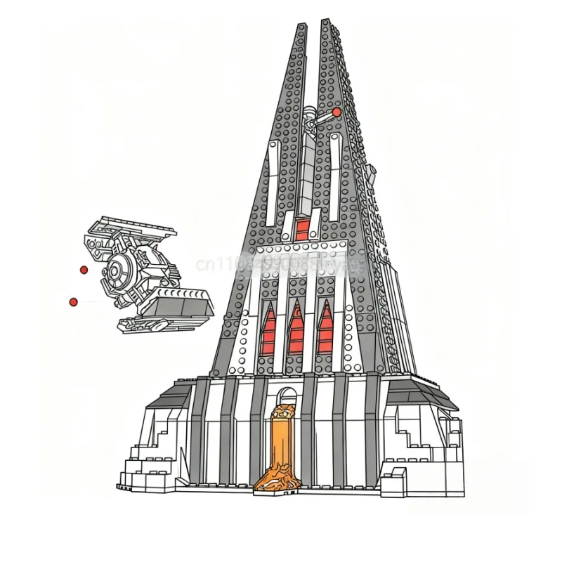 Blocs de construction château de dark vador, 1090 pièces, blocs de construction, modèle de guerre spatiale, jouet de combat cravate, cadeau de noël