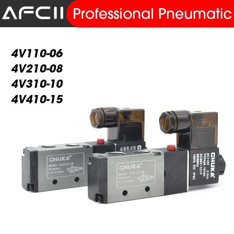 4v210-08 Better Quality Airtac Type Pneumatic Electric Solenoid Valve Directional Control Air Magnetic Valve 12V 24V 220V 4v210