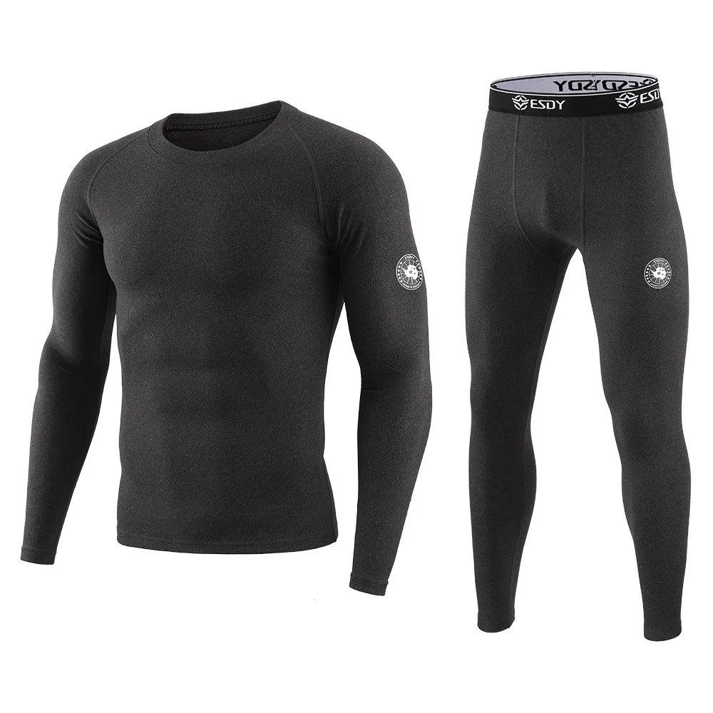 Long John, New Outdoor Fleece Thermal Underwear Set, De Fleece Men's Sports Underwear Spring and Fall Models, Long John