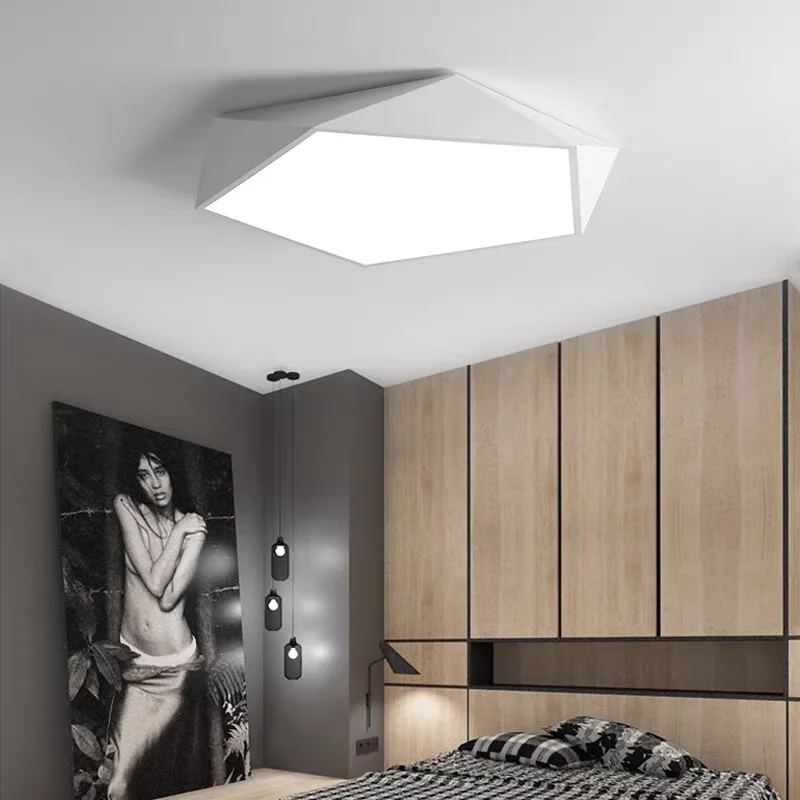 Ultra Thin Diamond Shaped Ceiling Light Minimalist Eye Protection LED Lights Living Room Bedroom Study Energy-saving Home Decor