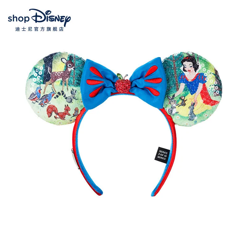 Genuine Disney's 100th Anniversary Returns To Classic Series Snow White Hair Band Small Animal Sequin Bowknot Cute Accessories