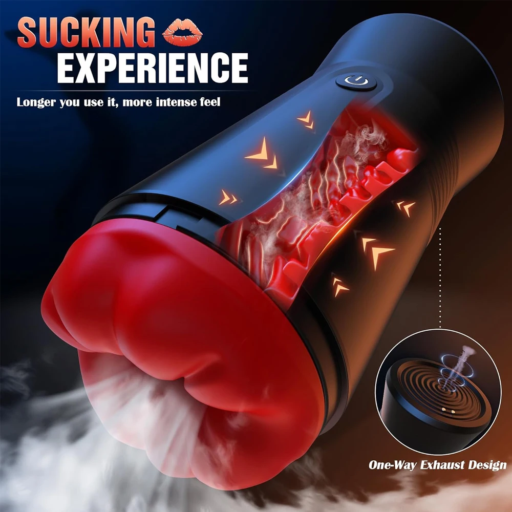 Male Masturbator 5IN1 Male Sex Toy with 9 Vibrating & 3D Mouth Stroker Cup Pocket Pussy Adult Sex Toys & Games Blowjob Toy view 3