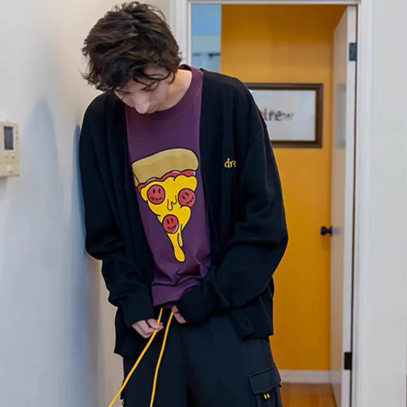 درو هاوس قسط الربيع / الخريف وصول جديد هاي ستريت مبتسم متماسكة سترة مطرزة سترة - سترة كبيرة الحجم