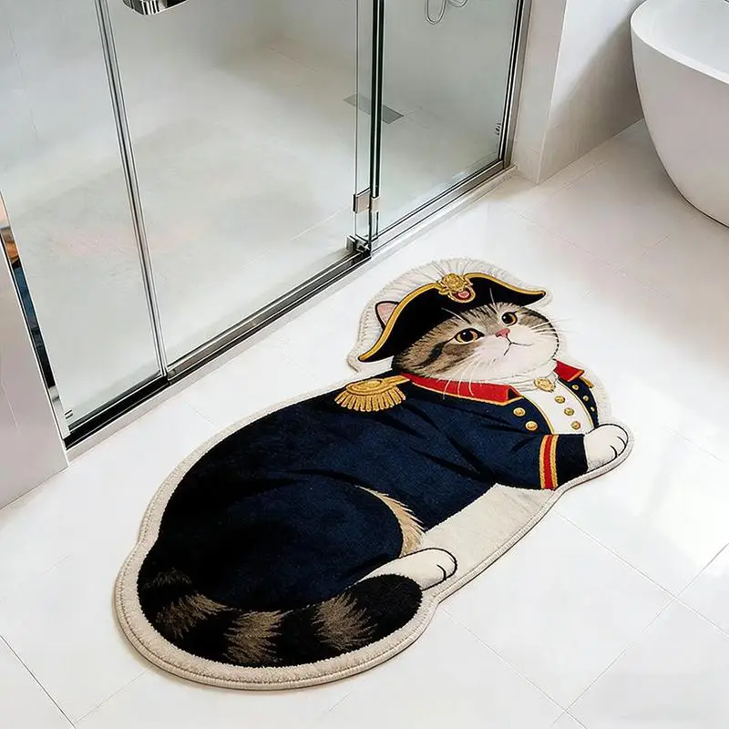 3D Cute Cat Shaped Diatomite Bath Mat Super Absorbent Non-slip Quick Dry Bathroom Doormat For Cat Lover Home Decor Gift