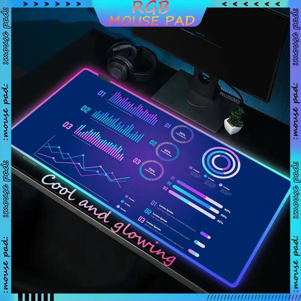 

Infographic Dashboard Elements RGB Gaming XXL MousePad Large Cool Keyboard Pad Desk Blanket Gaming Rubber Non-slip LED Mouse Pad