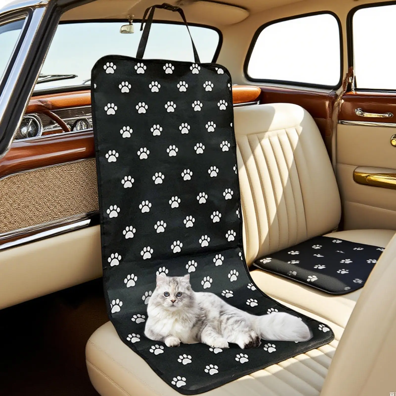 犬用シートカバー 防水 車 ペット フロントシートカバー 滑り止めパッド 簡単清掃 動物用チェアクッション セダン トラック 旅行用