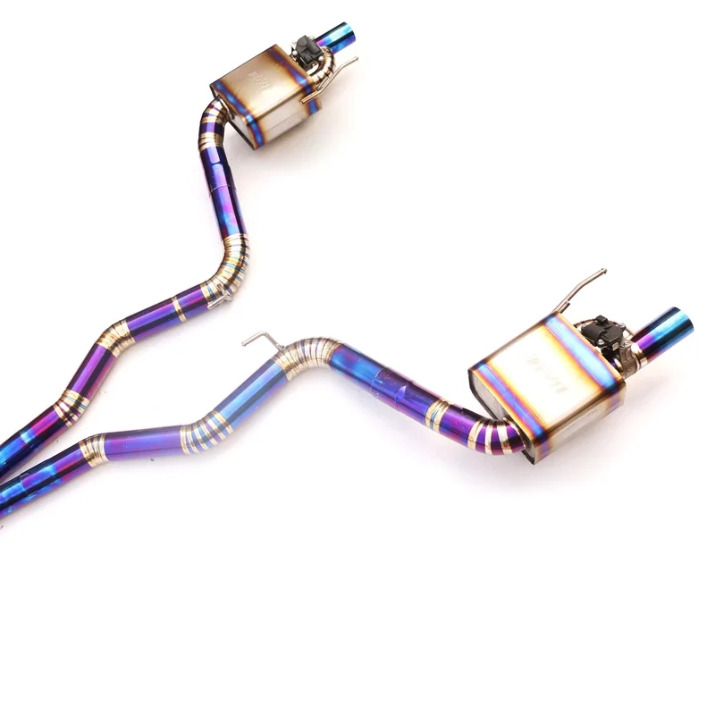 High Flow Titanium + Tip Ford Mustang Gt 5.0 T 500 Gt SS304 Exhaust Downpipe Car Racing Tuning System Power Enhancement Kit Top