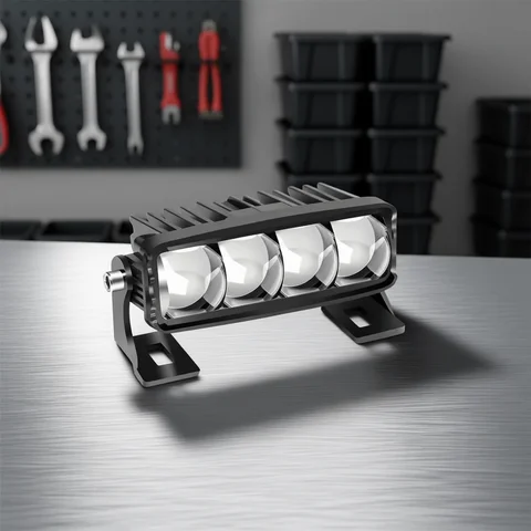 60W 2 Color Motorcycle Light Bar 12-80V Waterproof Spotlight Additional Led Motorcycle Headlight for Offroad Vehicle Truck ATV