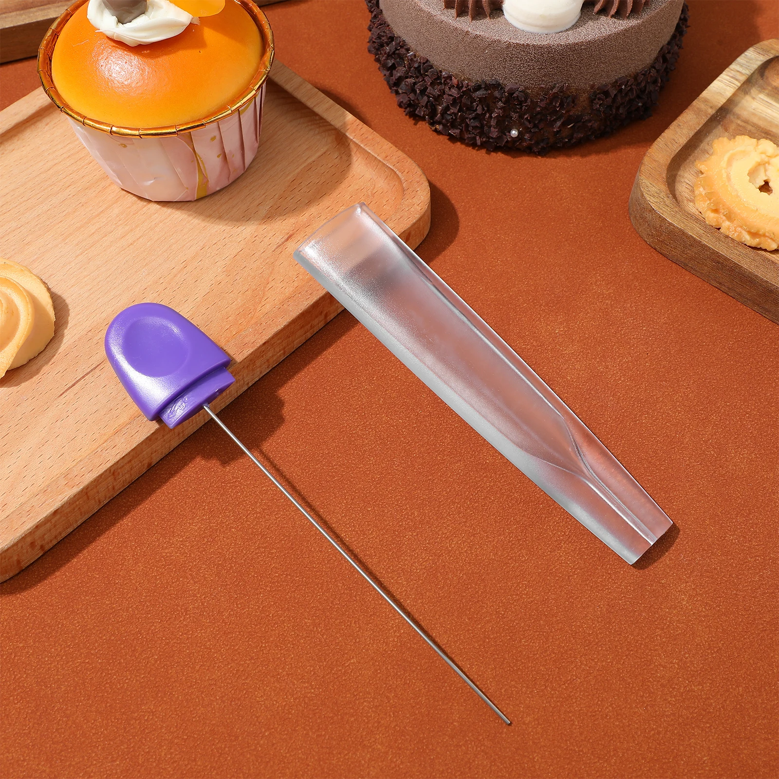 

2 Pcs Tester Stainless Steel Baking Probe Pastry Needle Blue Fruit Picks Skewer Test Pin Fruit Picks Kitchen Tools