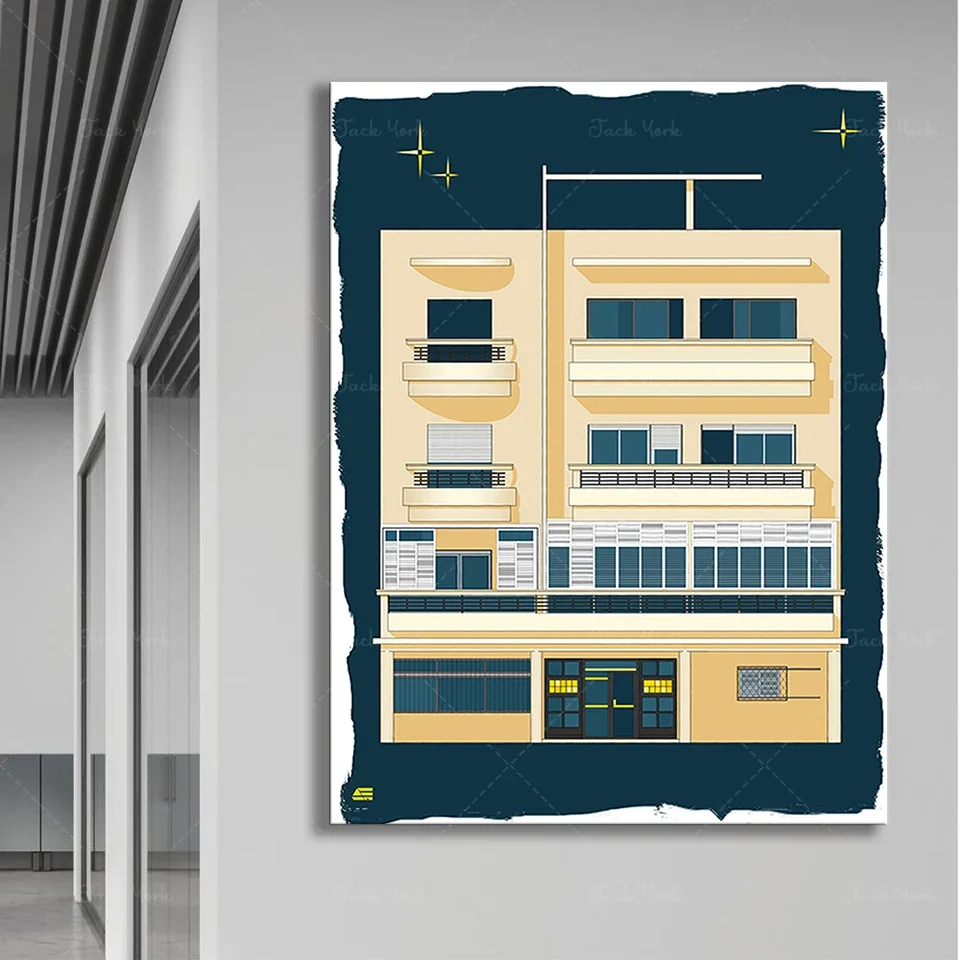 Bauhaus Tel Aviv Print Modern Printable Prints Interior Design Poster Architecture Wall Art For Home Office Decoration