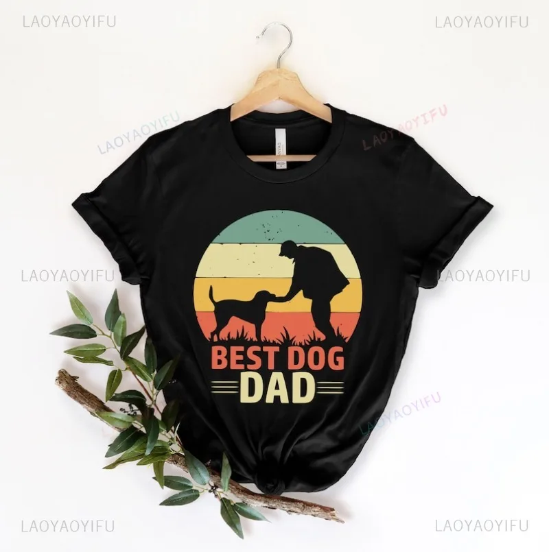 Men's Tshirt Woman T-shirt Unisex Funny Pattern Tees Fathers Day Gift Dog Lover Funny Shirt Lady Gift Husband Dog Dad Gift