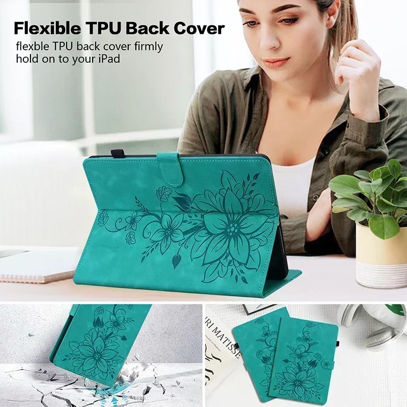 Sarung ponsel kulit untuk Samsung, casing pelindung Tablet Samsung Galaxy Tab A9 + 8.7 Plus S5e T720 Tab A 10.1 T510 A8 X200 X115 10.5 S6 A7 Lite 10.4