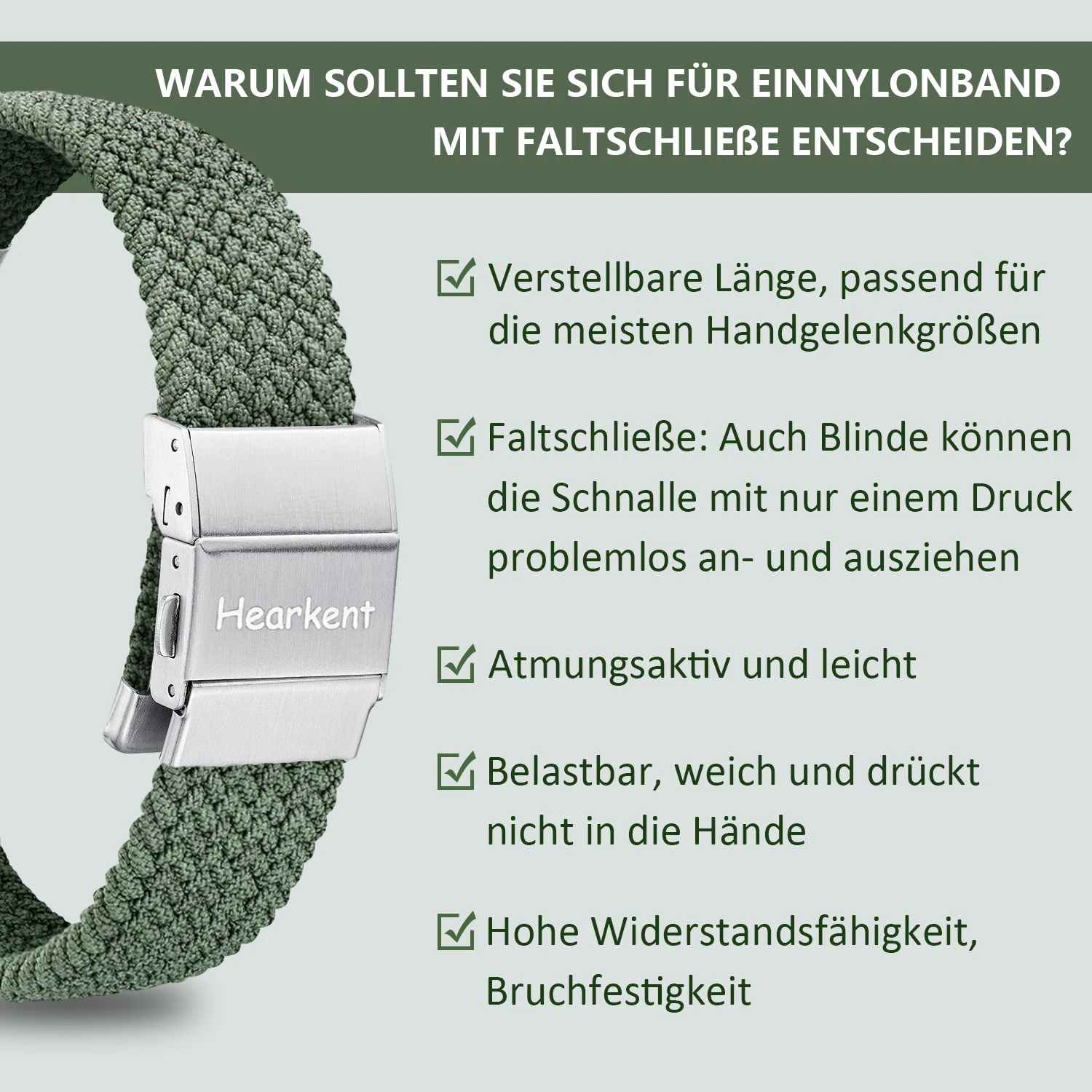 Hearkent Deutsche sprechende Uhr für Blinde/ältere Menschen, Sehbehinderte, Touch-Taste, Stimme, Herren-Digitaluhr, Atomuhr, Armbanduhr