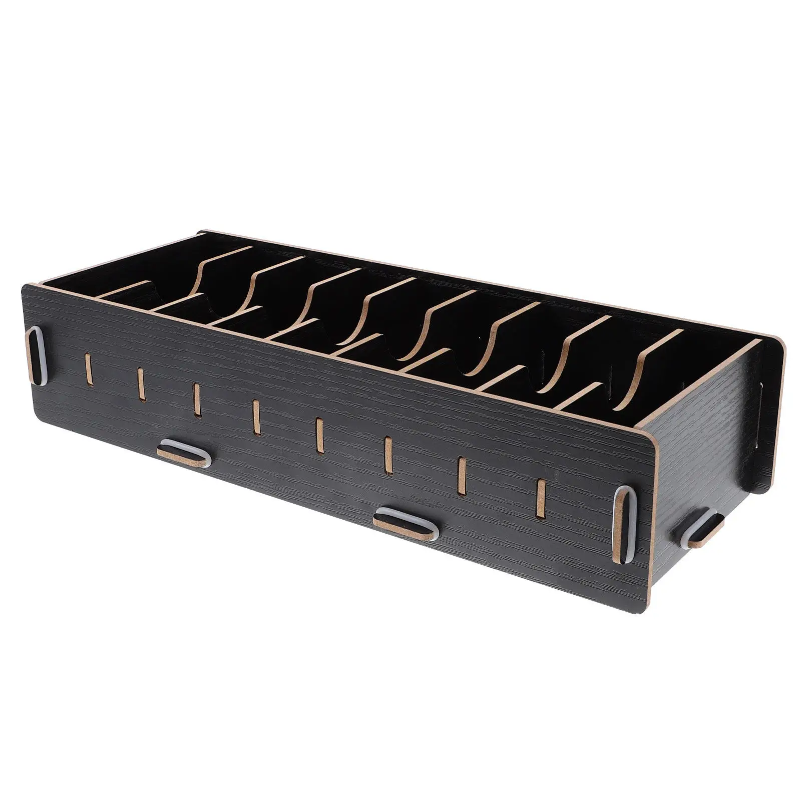 Wood Name Card Holder Wooden Organizer Storage Box Smooth Surface Flat Base Desk Desktop Brush Mail Sorter Sundries