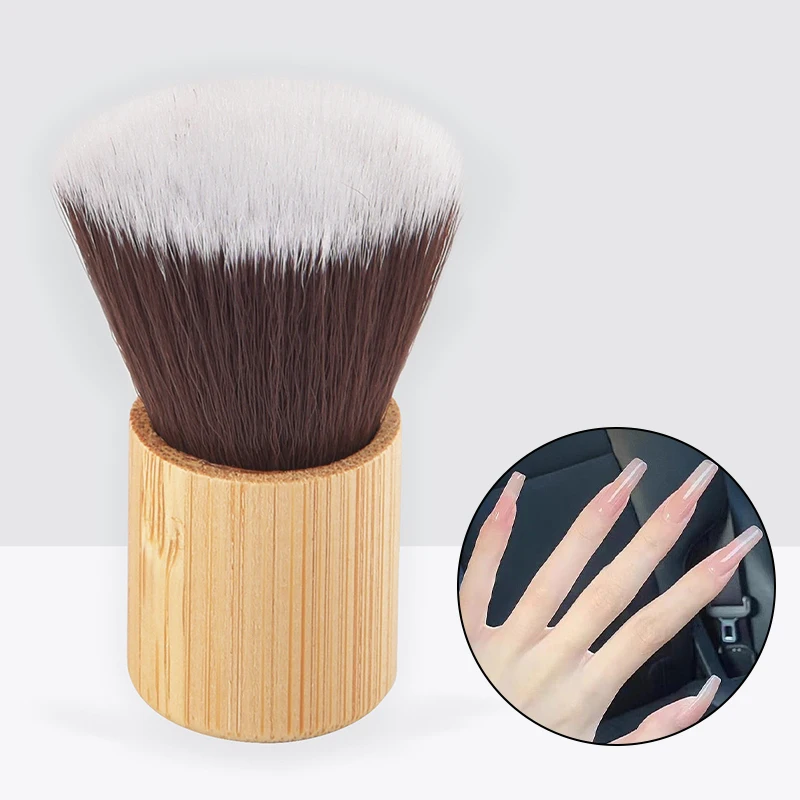 Bamboo Nail Brushes Soft Remove Dust Foot Dead Skin Grinding Scrubbing Tools Nail Art Accessories Cleaning Brush Manicure Tool