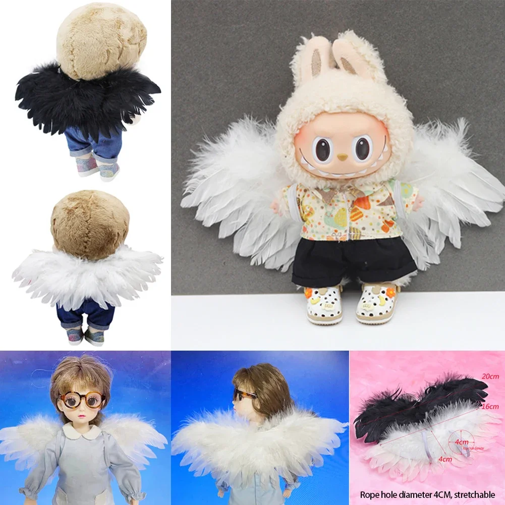 DIY Feather Angel Wing Newborn Props For EXO BJD for labubu Doll Wings Accessories Feather Birthday Gift