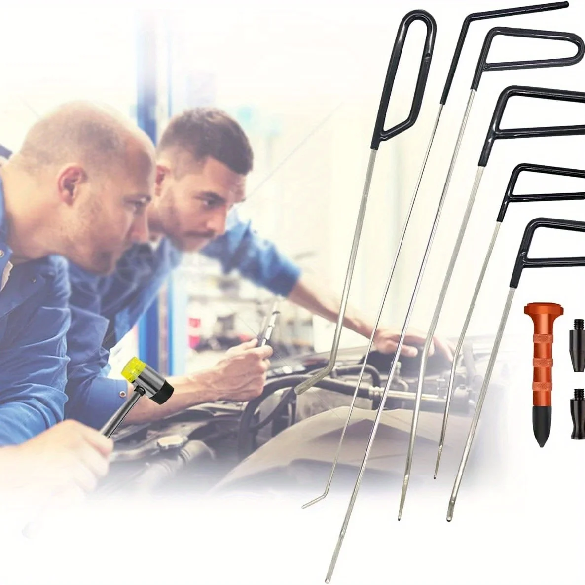 جديد سيارة هوك قضبان بدون طلاء دنت إصلاح حائل مزيل السنانير قضبان أطقم السيارات الجسم الخدوش الفولاذ المقاوم للصدأ الأيدي أدوات