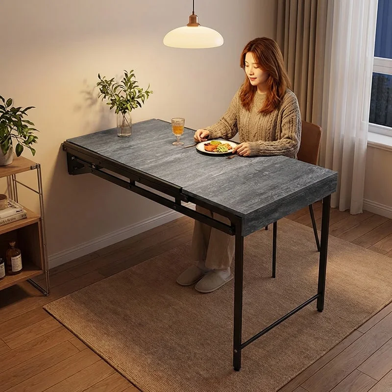 Wall Mounted Extendable Foldable Dining T able & Storage Rack