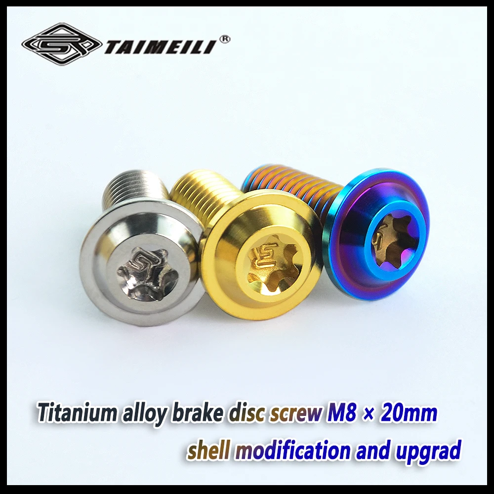 TAIMEILI  Titanium Alloy Disc-shaped head Motorcycle Brake Disc Fastening Screw M8x20mm Modification, upgrade, and replacement