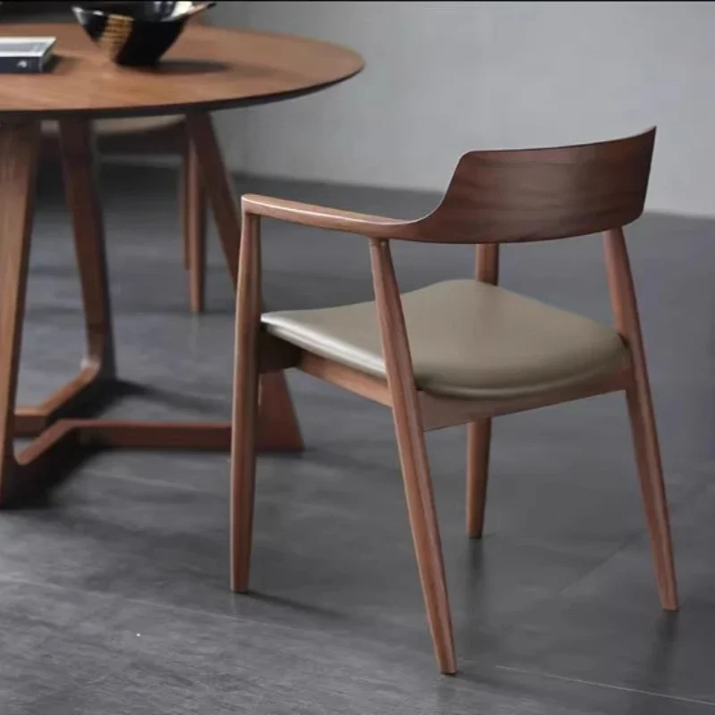 Nordic Solid Wood Hiroshima Restaurant Coffee Restaurant Backrest Dining Chair Simple Office Conference Room Discussion Chair