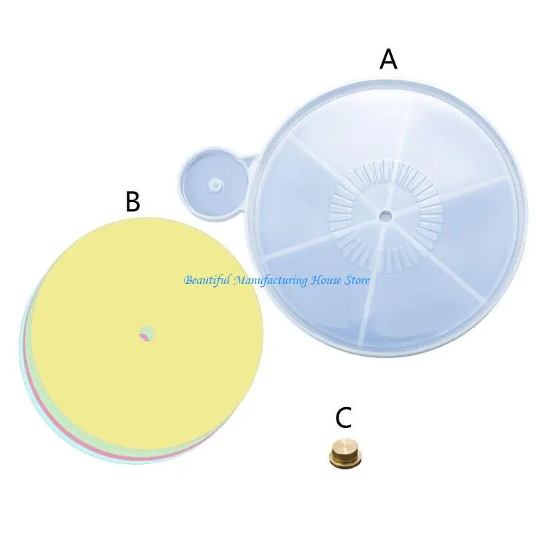 

E56A Personality Turntable Resin Mold Lucky Roulette Silicone Mold Bearing Round Card Paper Making Tool for Kids Diy Handmade