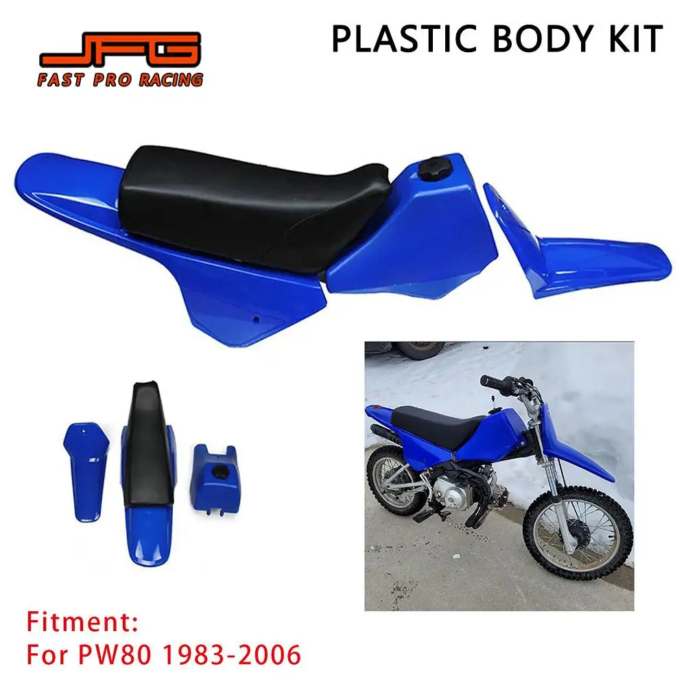 Motorcycle Plastic Parts Plastic Fender Body Seat Gas Tank Kit For PW80 PW 80 1983-2006 Dirt Pit Bike PP PE Plastic Mudguard