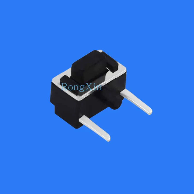 100 unidades/TS-B016 Interruptor táctil de botón lateral negro completo con columna de cinta, 3*6*5, microborde, 2 pines de cobre, botón de presión lateral