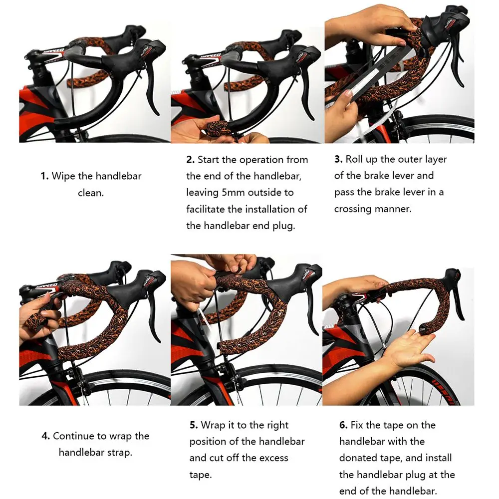 عدم الانزلاق الدراجات اكسسوارات الطريق دراجة دراجة الملحقات دراجة المقود الشريط مقود أشرطة الدراجة حزام التفاف مقبض الشريط #4