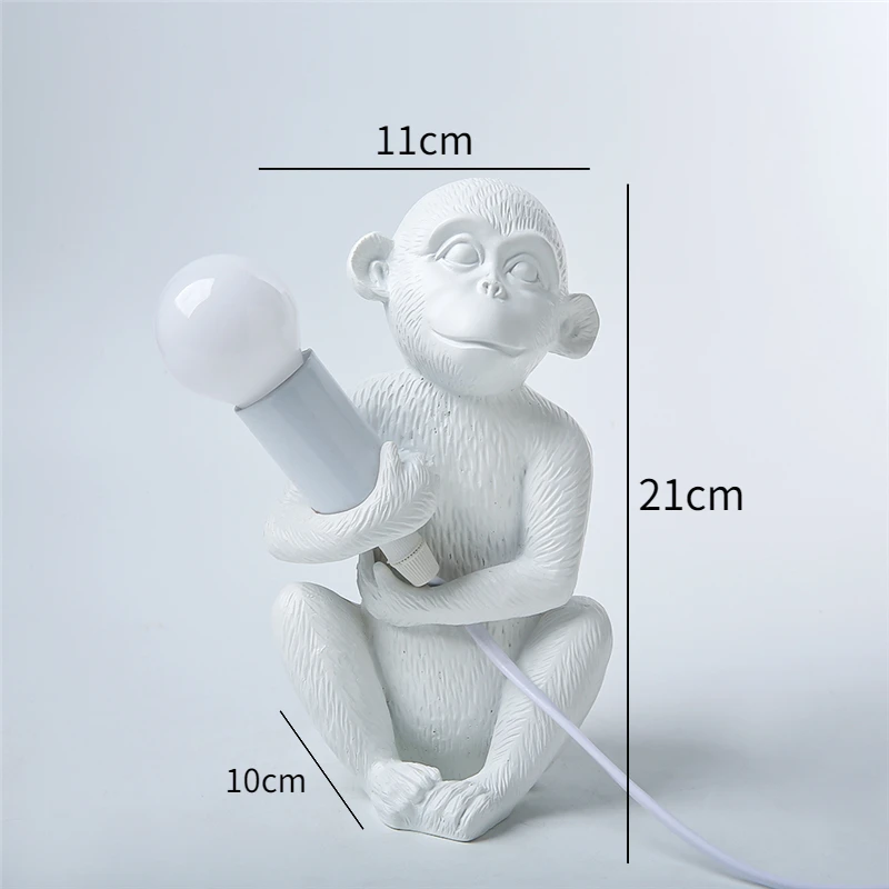 Mini monkey lamps Nordic Resin Animal Desk Light Ornament Bedroom Decoration Bedside Children's Room Decor Friends Lights