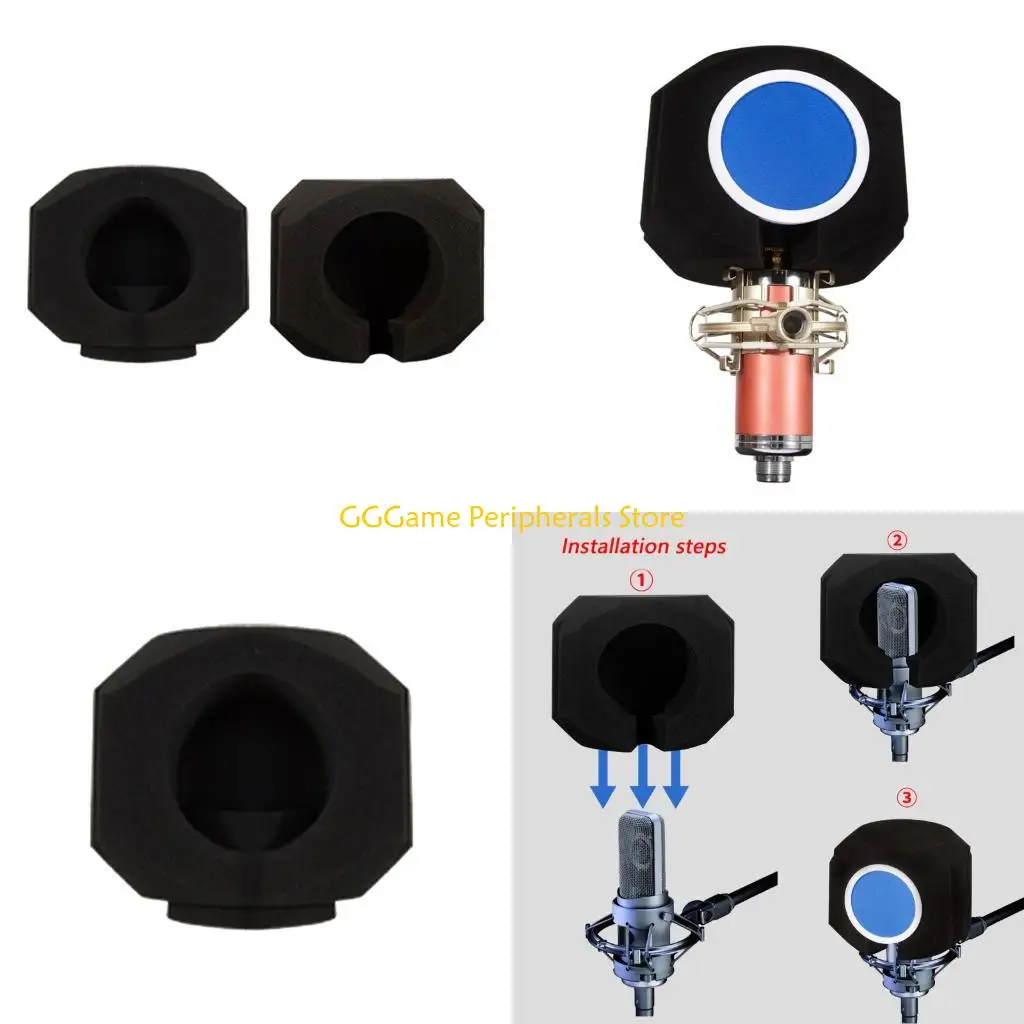 u55b-installazione-semplice-parabrezza-acustico-filtro-per-riduzione-del-rumore-del-vento-studio-silenzioso-acustico-leggero