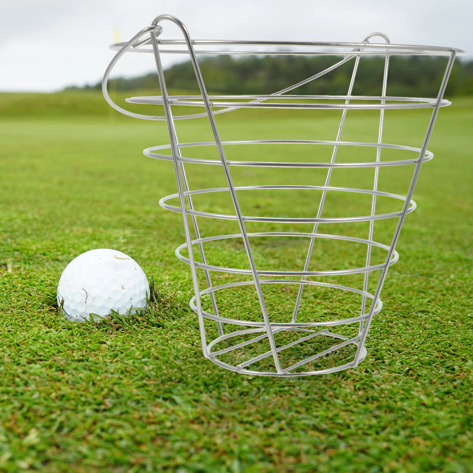 

Golf Pick up Basket Ball Storage Accessories Golfball Holder Iron Hollow Container Large Capacity 50 Balls Sturdy Frame Durable