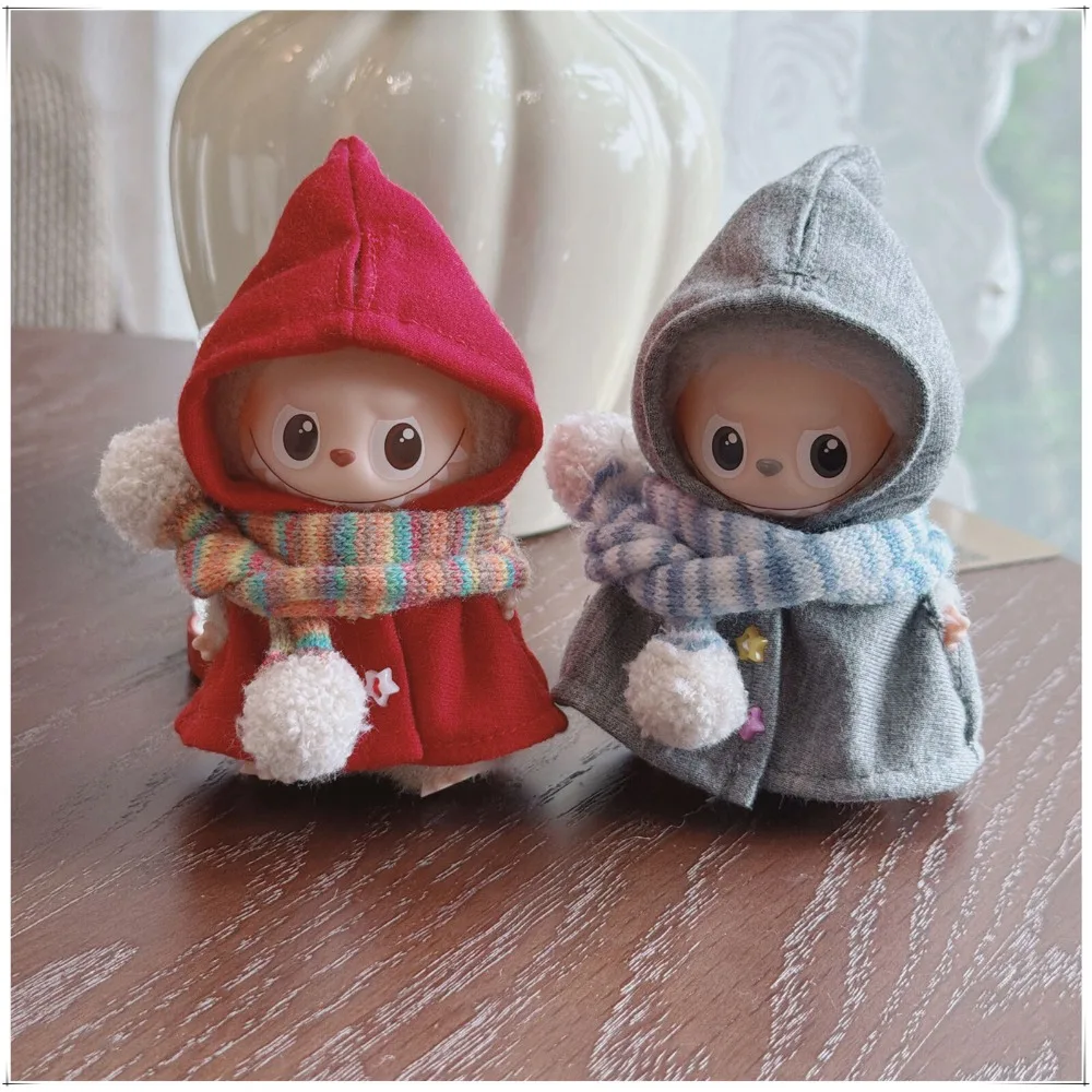 

Для 10 см Labubu 4,0 кукольная одежда накидка и шарф платье аксессуары для кукол сидячая вечеринка подарок на Рождество и день рождения игрушки