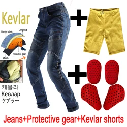 H-031 Men summer Mesh ventilation Motorcycle Jeans Aramid Kevlar pants Protective Gear Leisure Motocross Pants Kevlar shorts