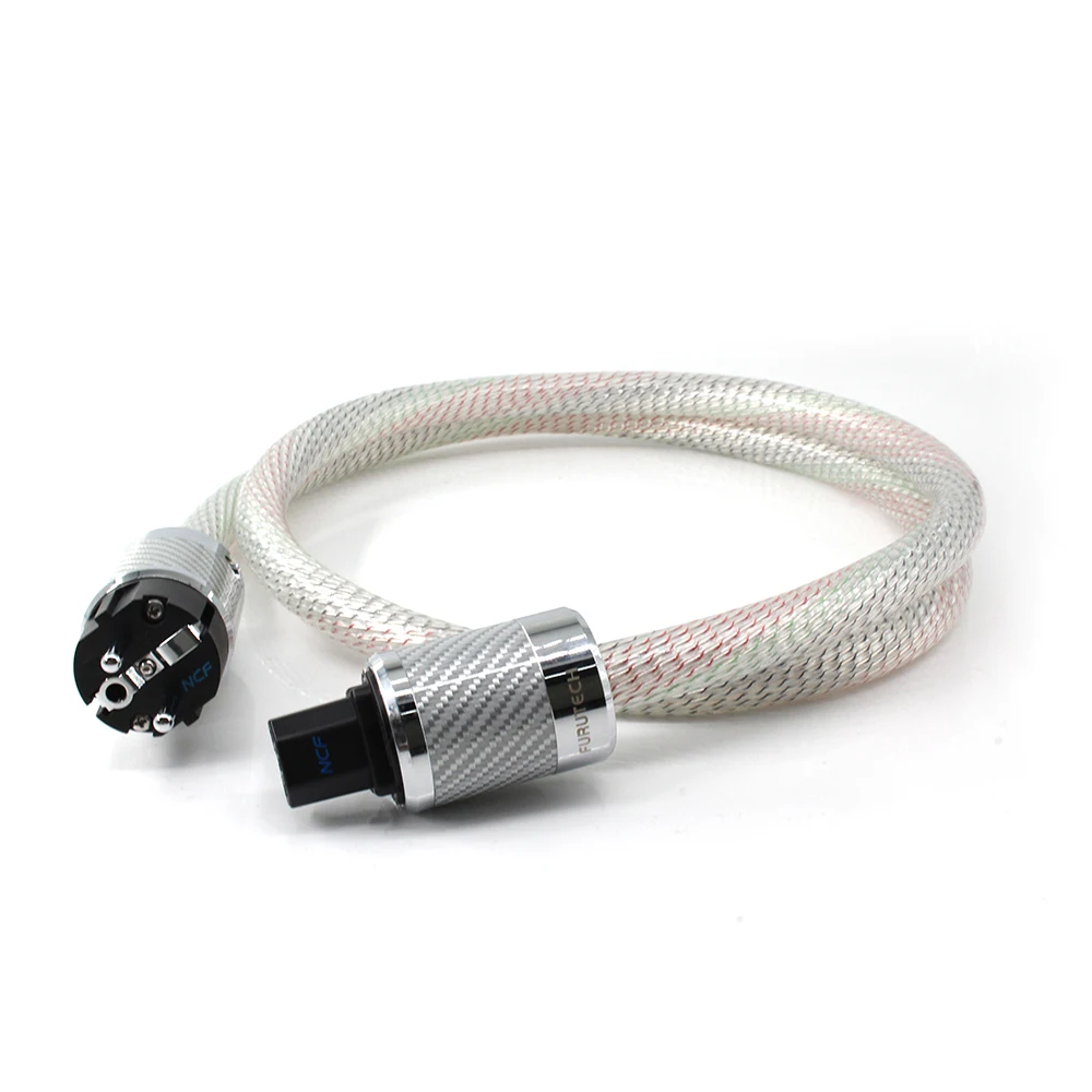 power line HIFI POWER CABLE 7N OFC silver plated Power Cord with EU/US  Plug Amplifier CD Decoder Wire
