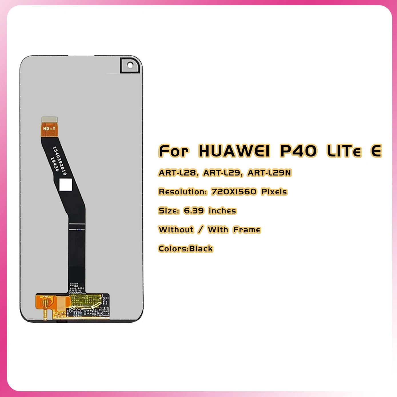 6.39\'\' ART-L28 ART-L29 Y7P 2020 Display For Huawei P40 Lite E ART-L28, ART-L29,ART-L29N LCD Display Touch Screen Assembly