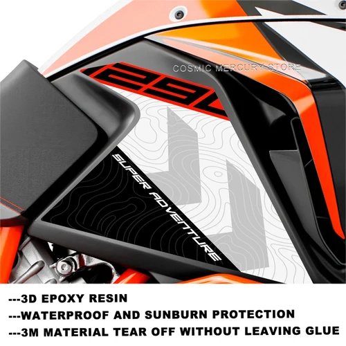Imagen 2 del producto Para 1290 Super Adventure S 2017-2018 pegatinas de resina epoxi de Gel 3D pegatina para almohadilla de depósito de motocicleta Kit de pegatinas protectoras