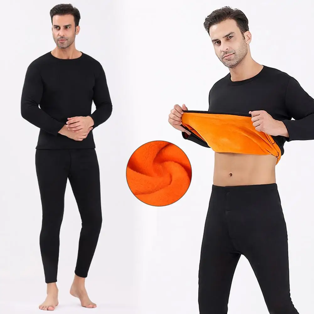 Set di biancheria intima termica da uomo Set di biancheria intima termica Unisex Set di biancheria intima calda invernale Unisex manica lunga foderata in pile spesso per lo Sport