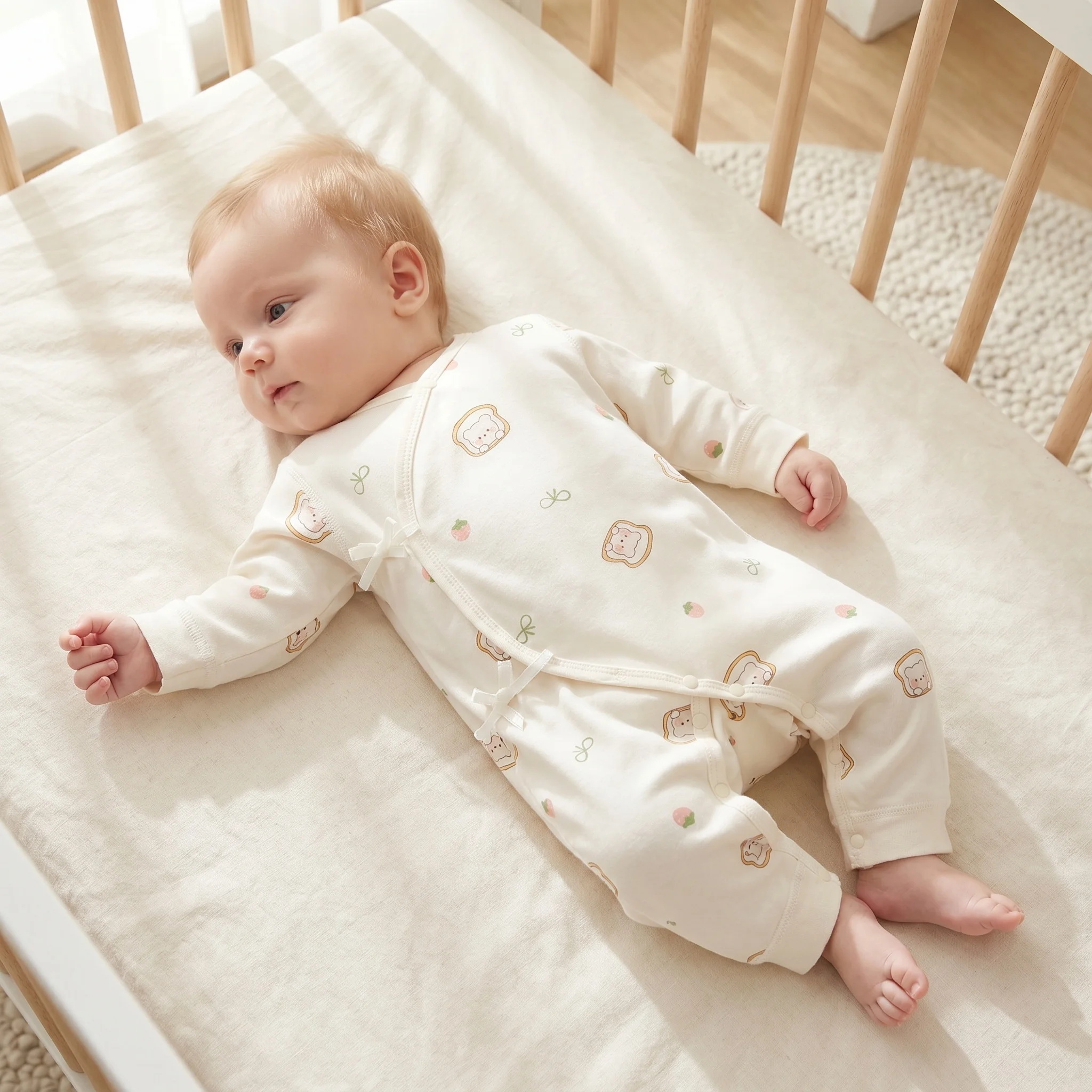Baby Autumn Jumpsuit A Class Cartoon Print Long Sleeve jumpsuit Breathable Pure Cotton Clothes For Baby
