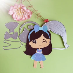 A beautiful girl cutting dies scrapbook decoration embossed photo album decoration card making DIY crafts